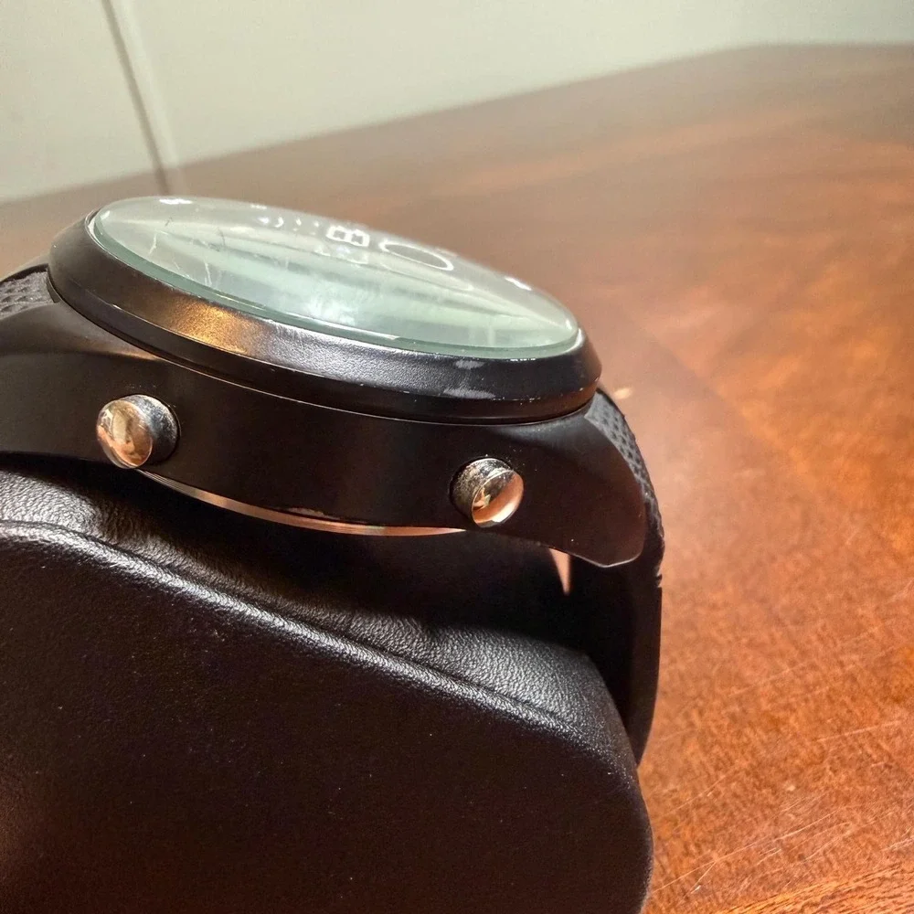 Kenneth Cole Reaction Mens Analog Digital Hybrid Watch Black Silicone Strap